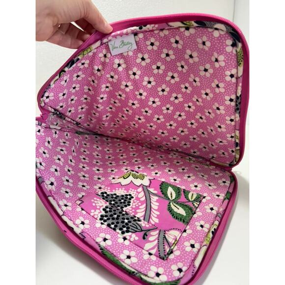 Vera Bradley PRISCILLA PINK Laptop Sleeve Tech Tote Case Zip Around Quilted - Picture 4 of 4